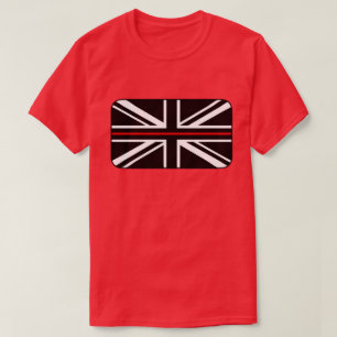 T-shirt Indicateur de la ligne rouge mince Royaume-Uni