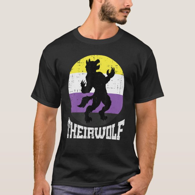T-shirt Indicateur Nb Enby Nb de leur loup non binaire (Devant)