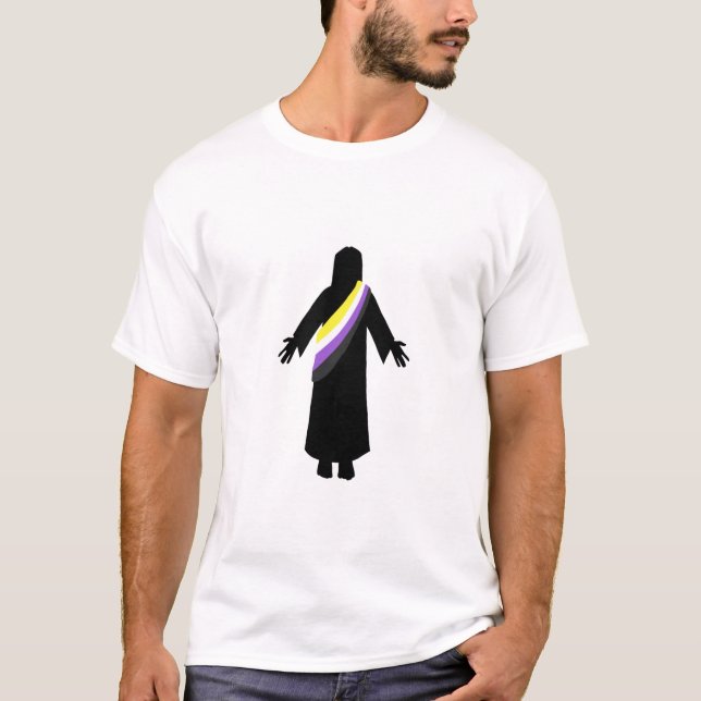 T-shirt Indicateur non binaire PrideJesus (Devant)