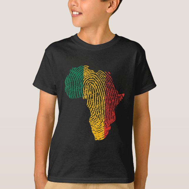 T-shirt Indicateur panafricain Empreinte d'histoire noire  (Devant)