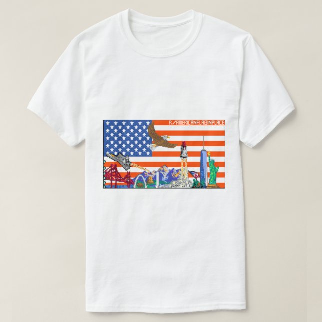 T-shirt Indicateur Reddit R Place Usa (Design devant)