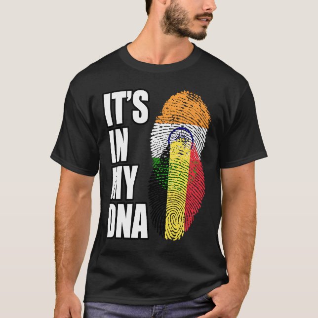 T-shirt Indice D'ADN Mélange Indien Et Belge (Devant)