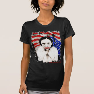 T-SHIRT INDIEN D'AMERIQUE JAUNE DE FEMME DE TONNERRE