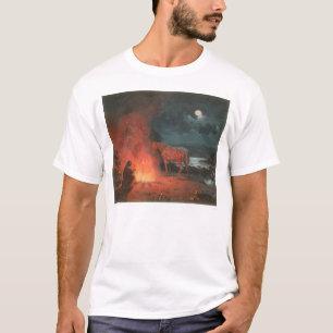 T-shirt Indien par un feu de camp (0744A)