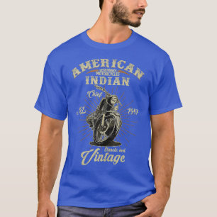 T-shirt Indien vintage de moto pour vieux motocycliste