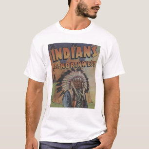 T-shirt Indiens du nord-ouest - chef indien et Teepee