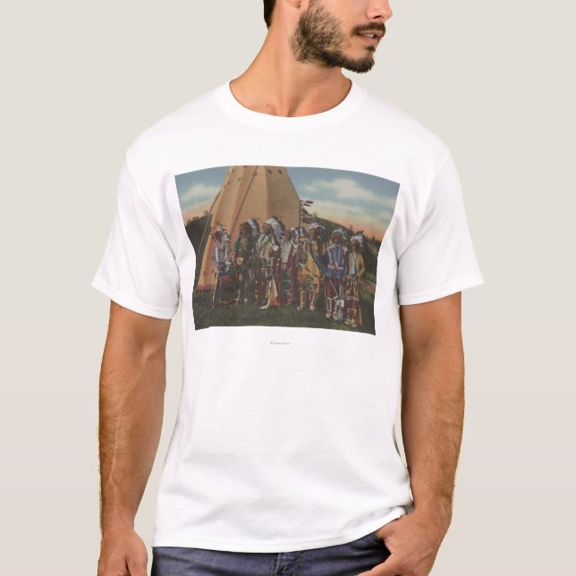 T-shirt Indiens du nord-ouest - rangée des chefs indiens (Devant)