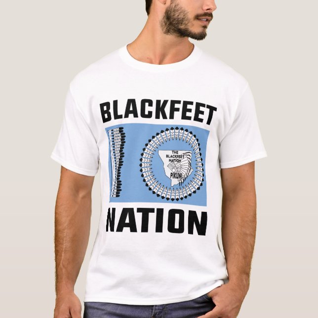 T-shirt Indiens noirs, drapeau de la nation Blackpieds (Devant)