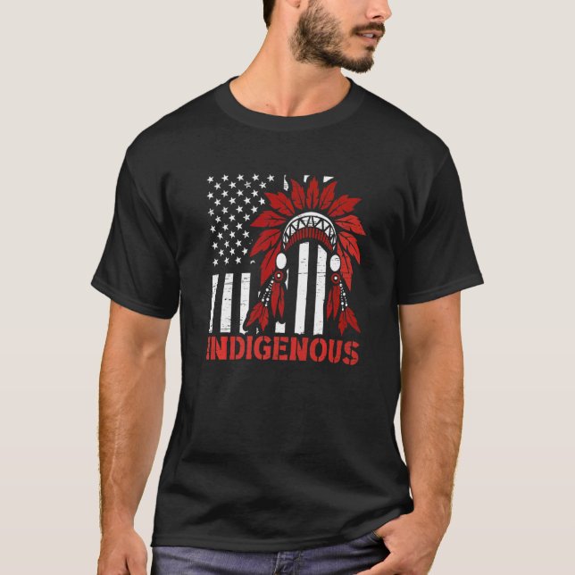 T-shirt Indigenous Peoples Day USA Flag (Devant)
