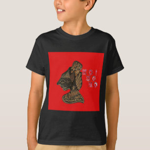 T-shirt Indonesi Shadow Puppet Hohoho Design sur toile rou