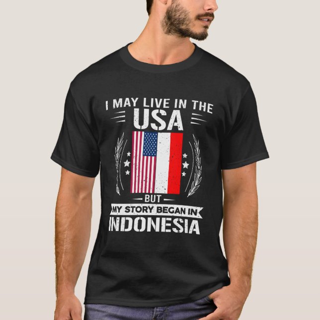T-shirt Indonésie Chemise Fier Indonésie Et Etats-Unis Dra (Devant)