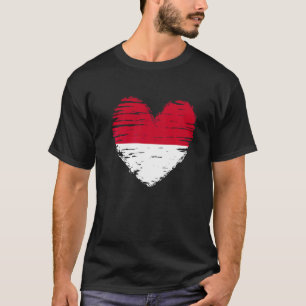 T-shirt Indonésie Coeur Drapeau indonésien Pride indonésie