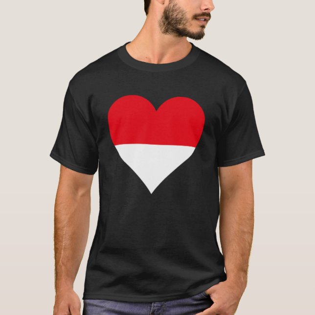 T-shirt Indonésie Drapeau Coeur Indonésie Dons Aimer Indon (Devant)