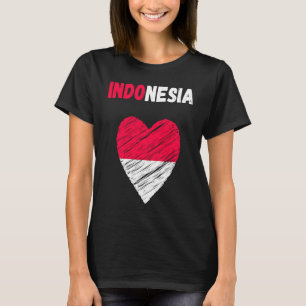 T-shirt Indonésie Drapeau Holiday Indonésie Coeur indonési