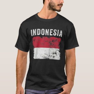 T-shirt Indonésie Drapeau Hommes Distorsion Femmes Enfants