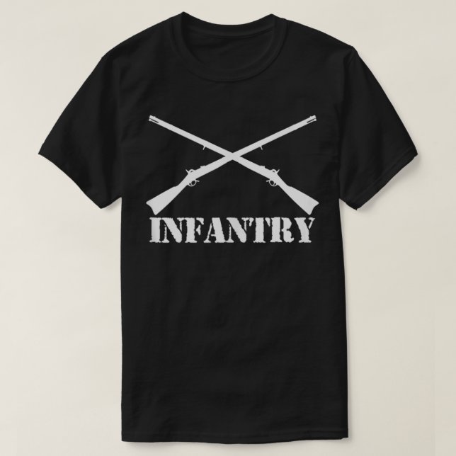 T-shirt Infanterie de l'Armée de terre croisée fusils blan (Design devant)