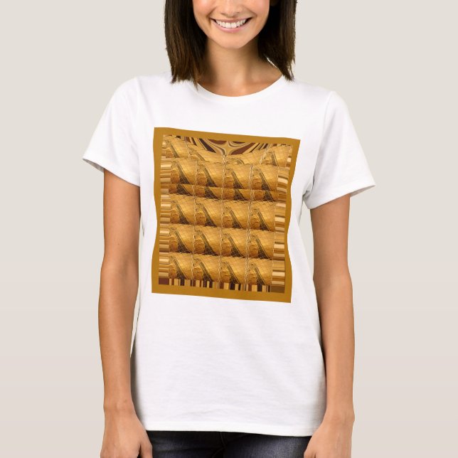 T-shirt Infinie Golden Giraffe Animal Motif Art Imprimer (Devant)