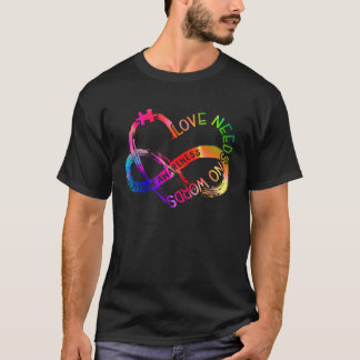 T-shirt Infinity Heart Love Autism Awareness Needs No Word