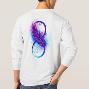 T-shirt Infinity with purple feather