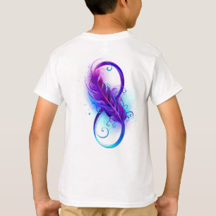 T-shirt Infinity with purple feather