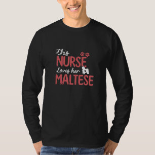 T-shirt Infirmière aime chien maltais amoureux des animaux