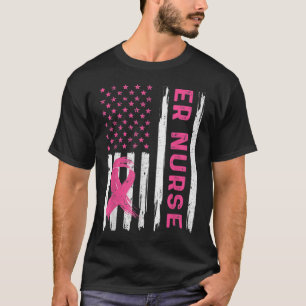 T-shirt infirmière américaine Drapeau infirmière cancer du