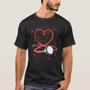 T-shirt Infirmière amusante Valentine's Day Heart Stethosc