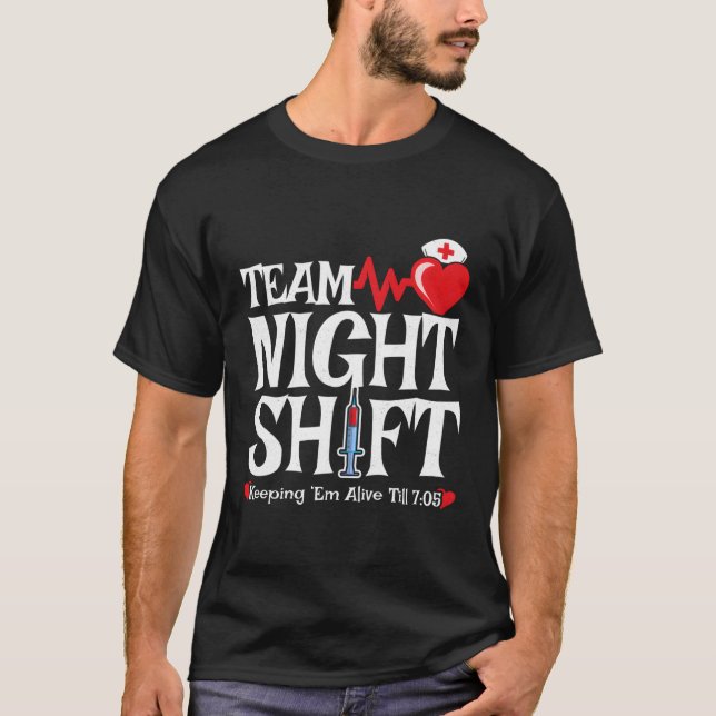 T-shirt Infirmière Appréciation Équipe Nuit Shift Nu (Devant)