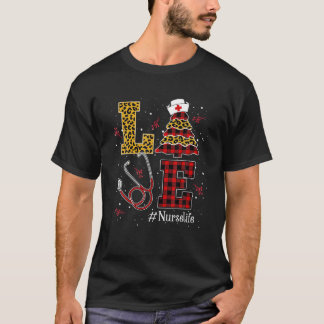 T-shirt Infirmière Arbre de Noël Stethoscope RN LPN Scrub 