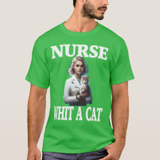 T-shirt Infirmière avec un chatBelle conception de chatMod