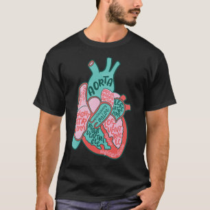 T-shirt Infirmière cardiaque Cvicu Anatomie du coeur humai