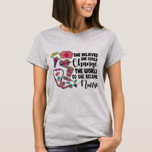 T-shirt Infirmière Changer le monde