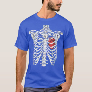 T-shirt Infirmière Coeur Et Ribcage Drôle Skeleton Hallowe