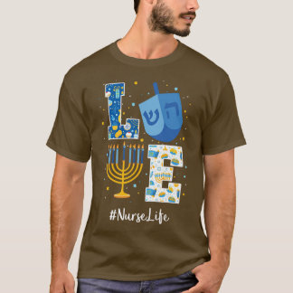 T-shirt Infirmière d'amour Hanoukka Infirmières juives Cha