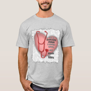 T-shirt Infirmière de la sage-femme du coeur rouge
