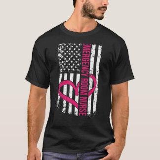 T-shirt Infirmière de la salle d'urgence mignonne Drapeau 