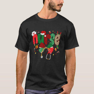 T-shirt Infirmière de Noël Coquette Arc Stéthoscope Soins 