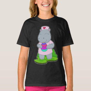 T-shirt Infirmière de Pâques Hippopotame