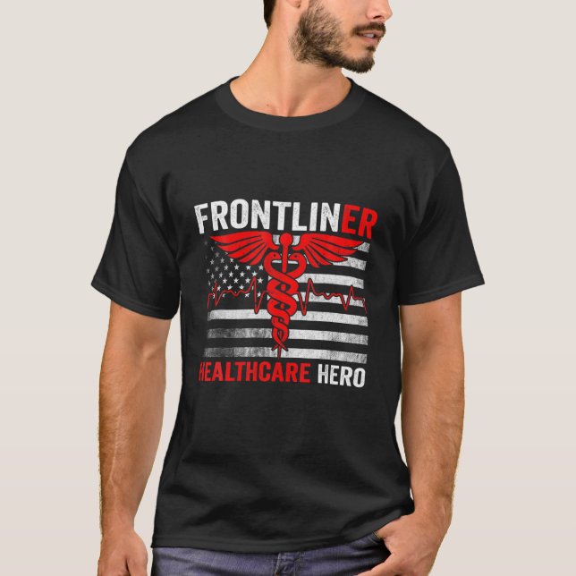 T-shirt Infirmière de première ligne Docteur Héros de prem (Devant)