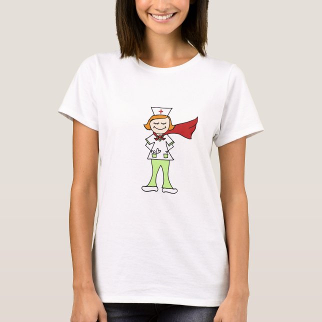 T-shirt Infirmière de super héros (Devant)