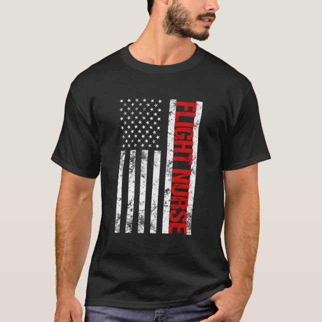 T-shirt Infirmière de vol du drapeau américain (Devant)