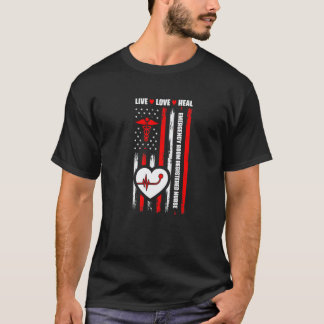 T-shirt Infirmière des urgences Drapeau Usa  Soins infirmi