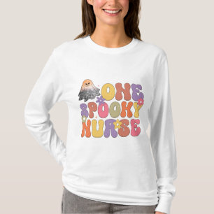 T-shirt Infirmière éffrayante Halloween Long Manche