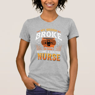 T-shirt Infirmière en dialyse Halloween Balai Cassa Design
