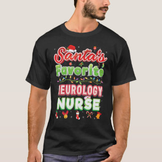 T-shirt Infirmière en neurologie préférée de Santa Chapeau