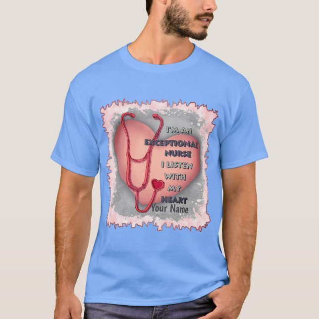 T-shirt infirmière exceptionnelle au coeur rouge (Devant)