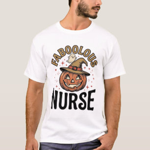 T-shirt Infirmière Faboolous Halloween Citrouille Vintage 
