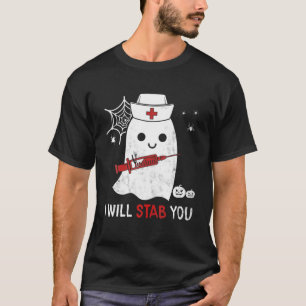 T-shirt Infirmière Fantôme Je Te Tirerai Infirmière Drôle 