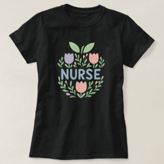 T-shirt Infirmière Floral Tulip Design