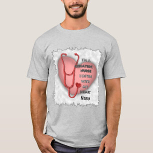 T-shirt Infirmière gériatrique à coeur rouge